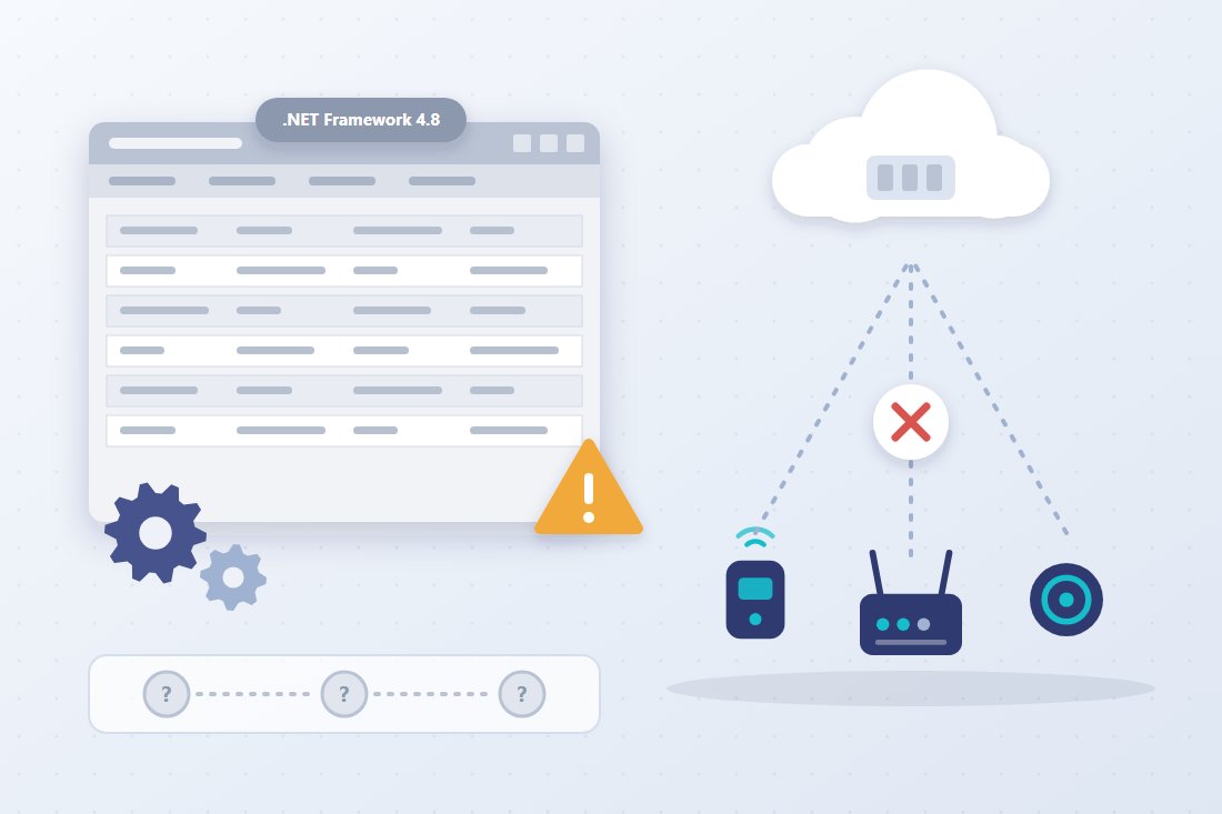 Applicazione legacy .NET Framework 4.8, rilasci manuali e dispositivi IoT non ancora collegati al cloud